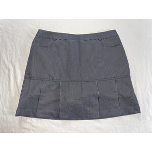 Adidas Lined Ruffle Golf Skirt, Skort. Black/Gray Striped, Women's Size 8. EUC!!